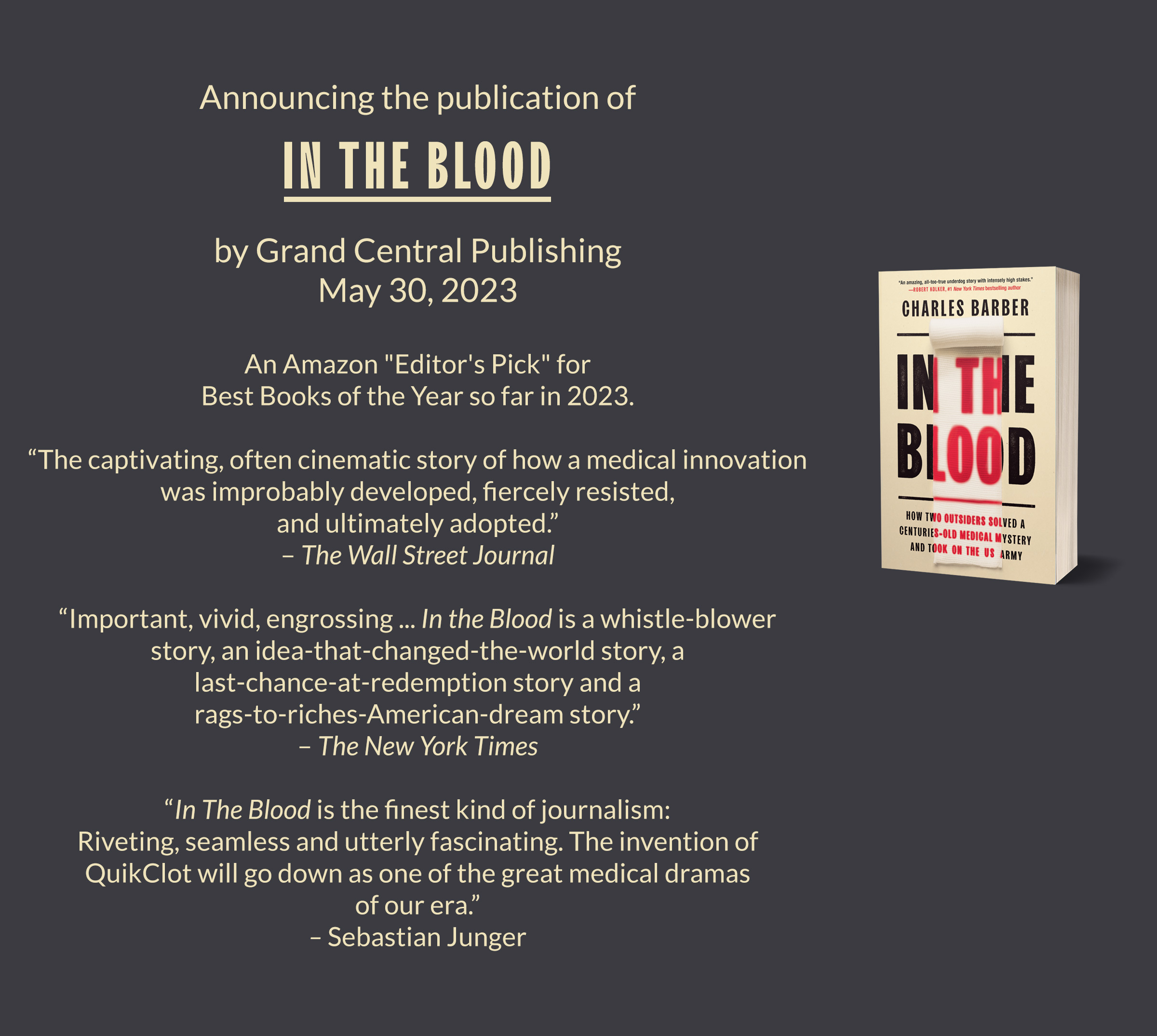 Announcing the publication of In The Blood by Grand Central Publishing May 30, 2023